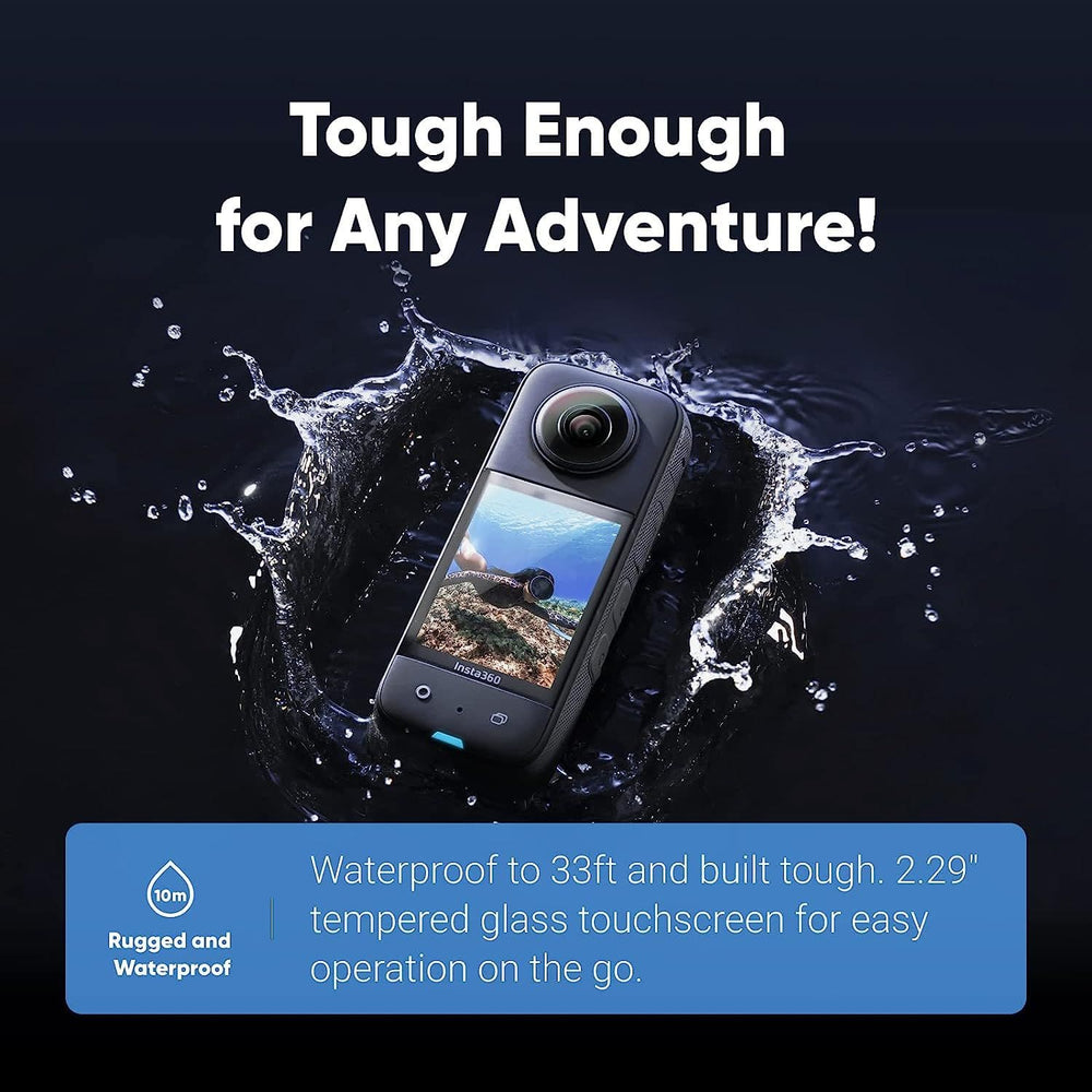 nsta360 X3 - Waterproof 360 Action Camera with 1/2" 48MP Sensors, 5.7K 360 Active HDR Video