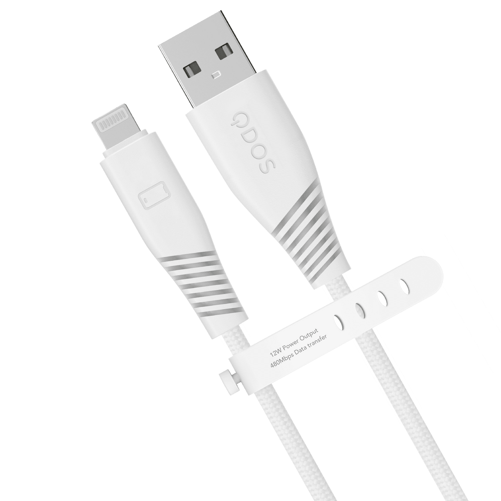 PowerMotion Pro USB-A to MFI 1.2m Cable - White