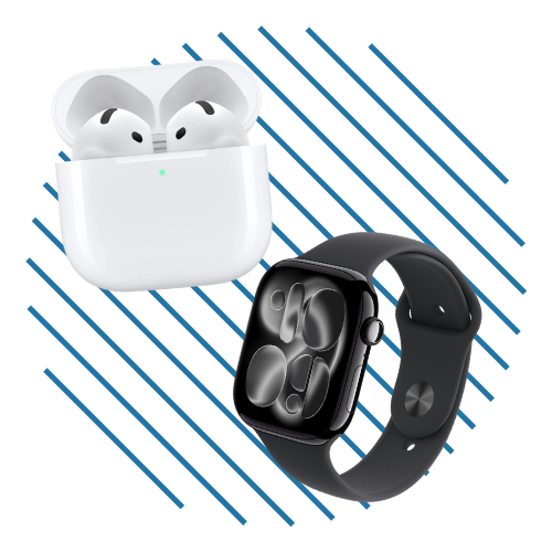 Apple Watch 11 46mm Jet Black (M/L) & Airpods 4 with ANC Power Bundle