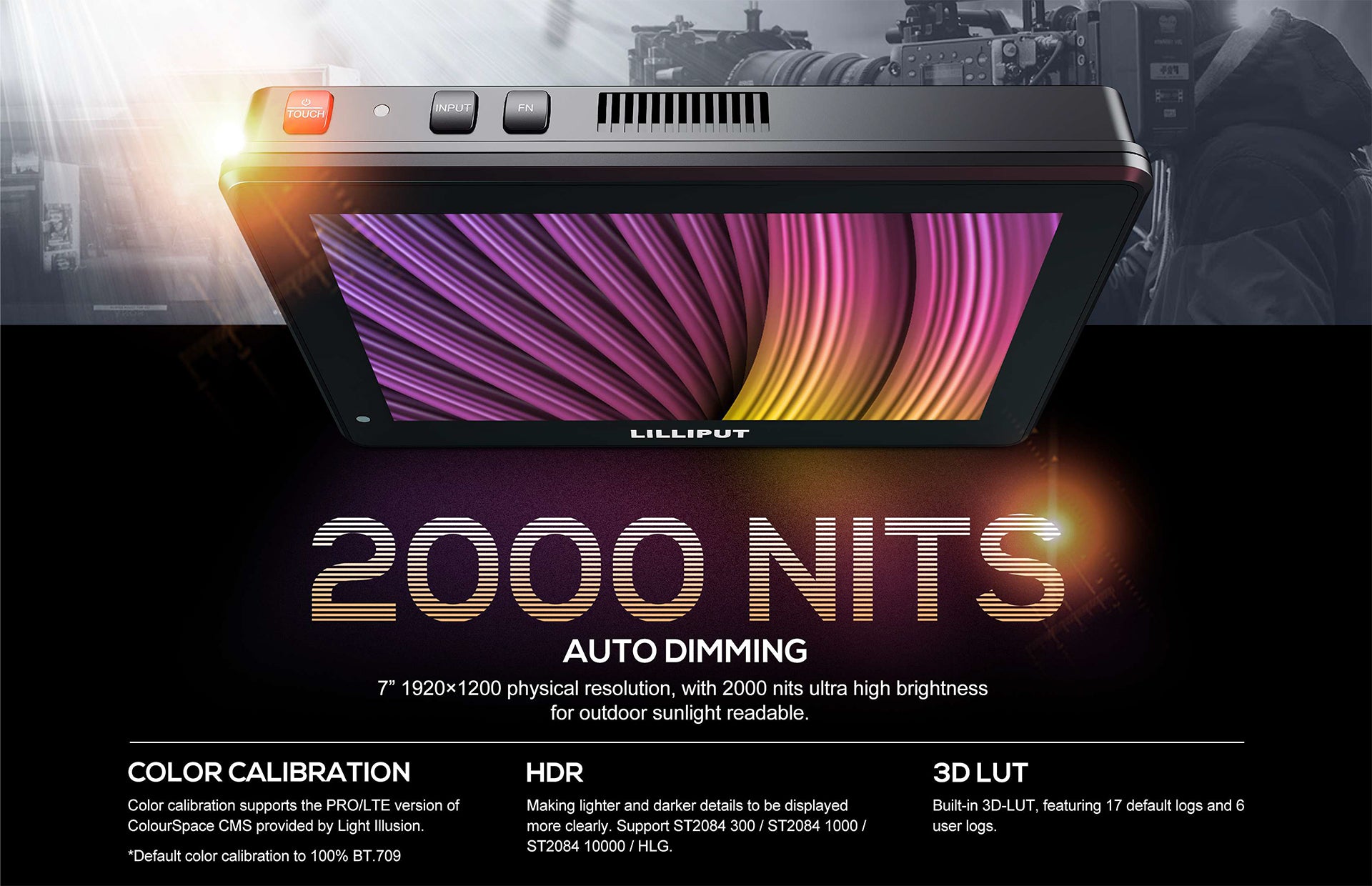 Lilliput HT7S - 7" 2000nits Touch Control Camera Monitor
