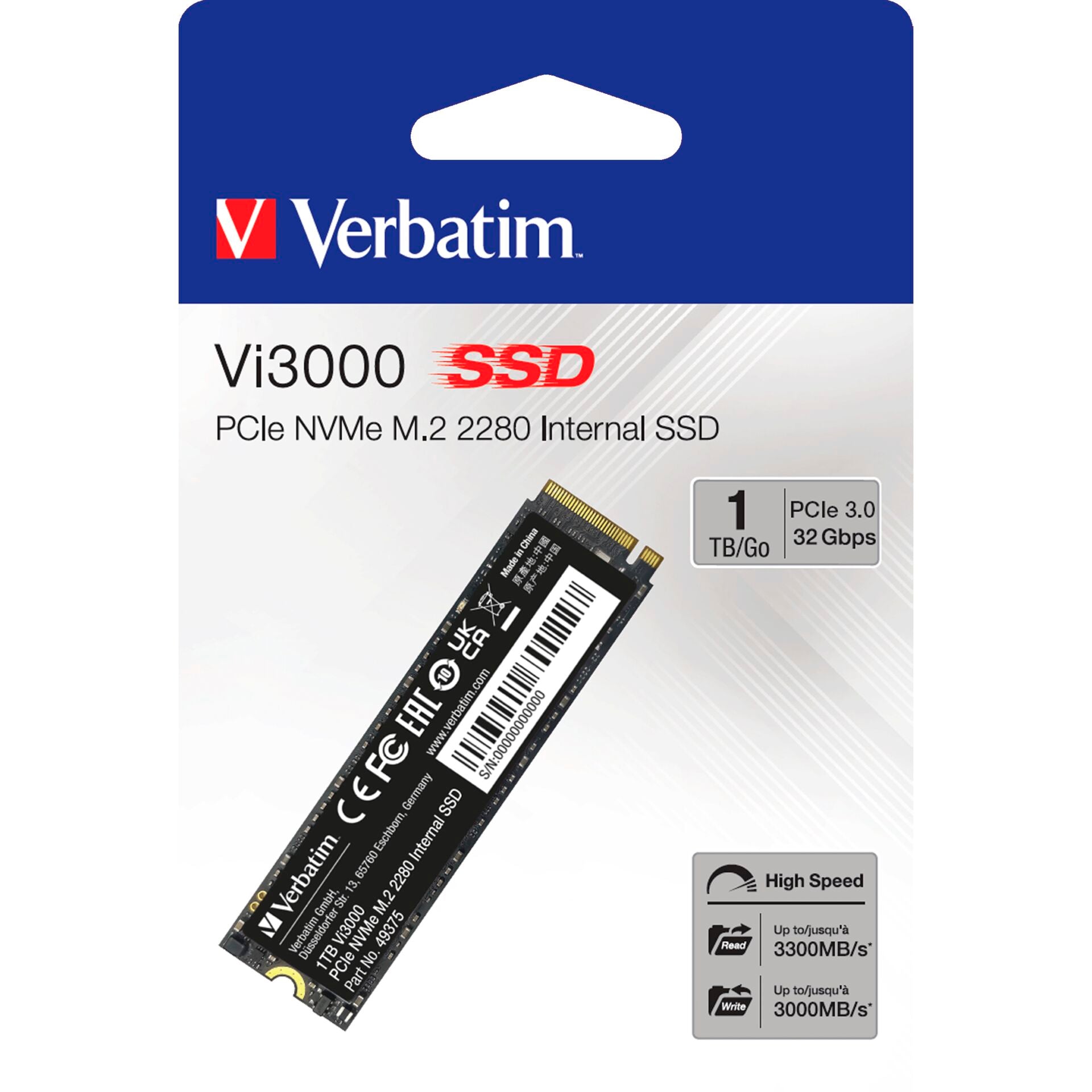 Verbatim Vi3000 M.2 SSD 1TB PCIe NVMe