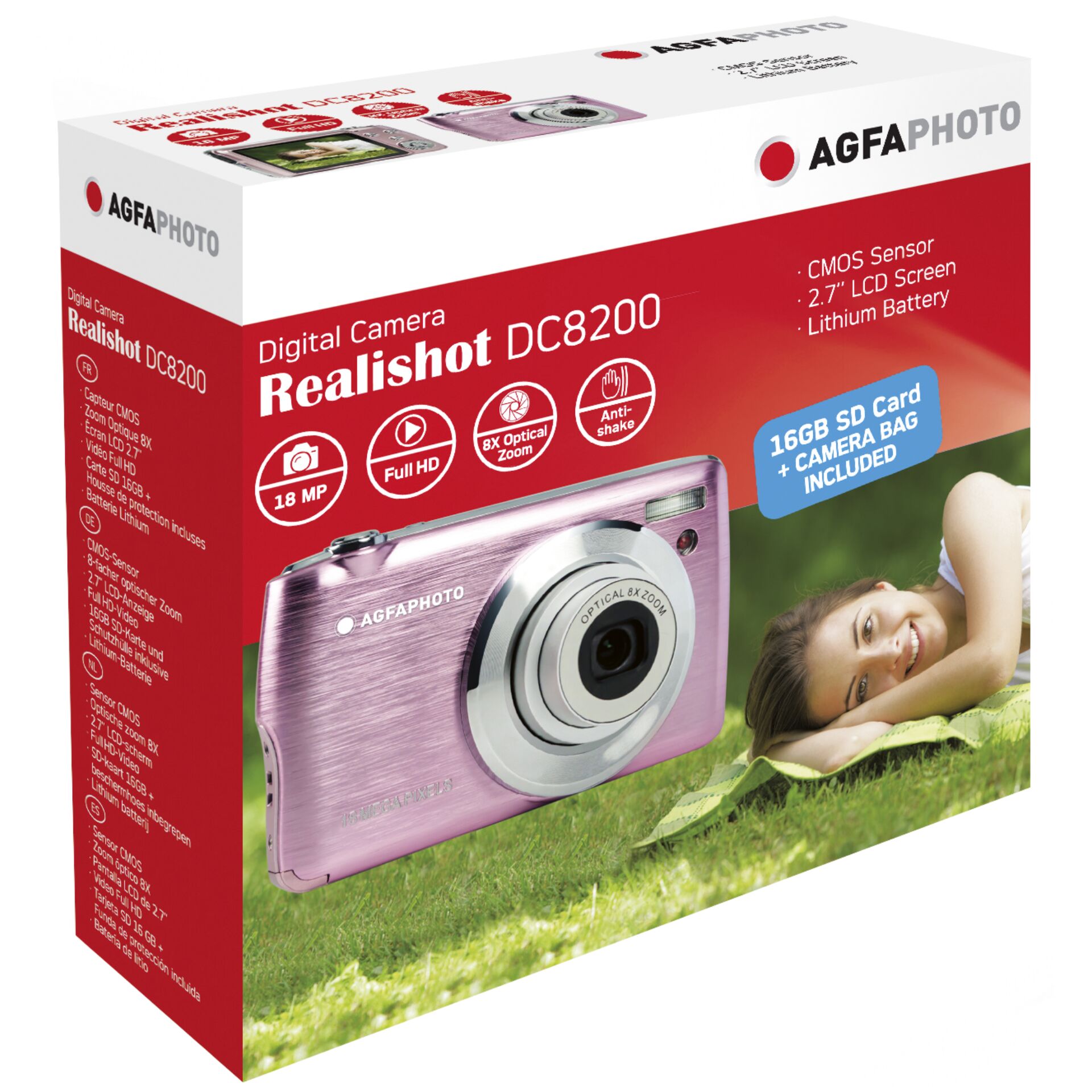 AgfaPhoto Realishot DC8200 Compact Camera - Pink