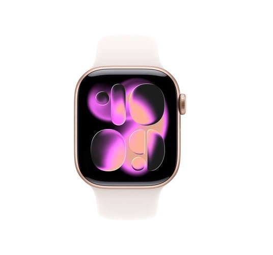 Apple Watch 11 Rose Gold 46mm aluminium case (M/L) with Light Blush Sport Band