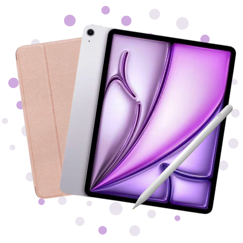 Apple Bundle iPad Air 11 2025 Wifi 128GB Purple with Premium Case & Stylus