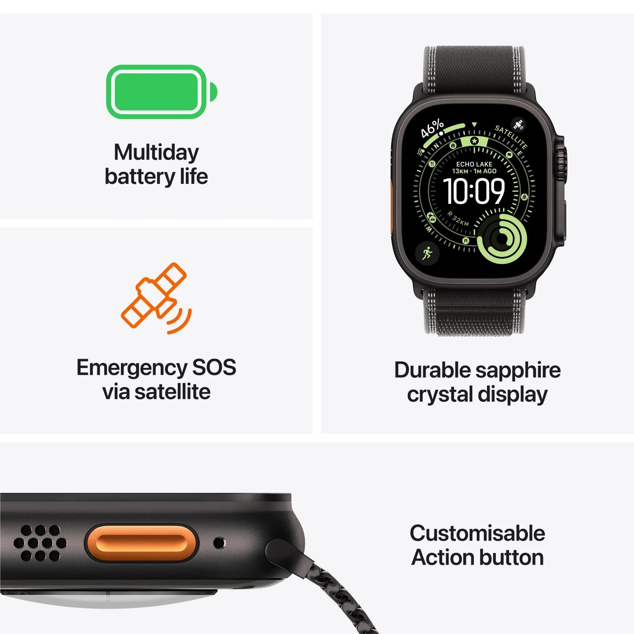 Apple Watch Ultra 3 49mm Cellular Black with Black Alpine Loop (M) MF0V4