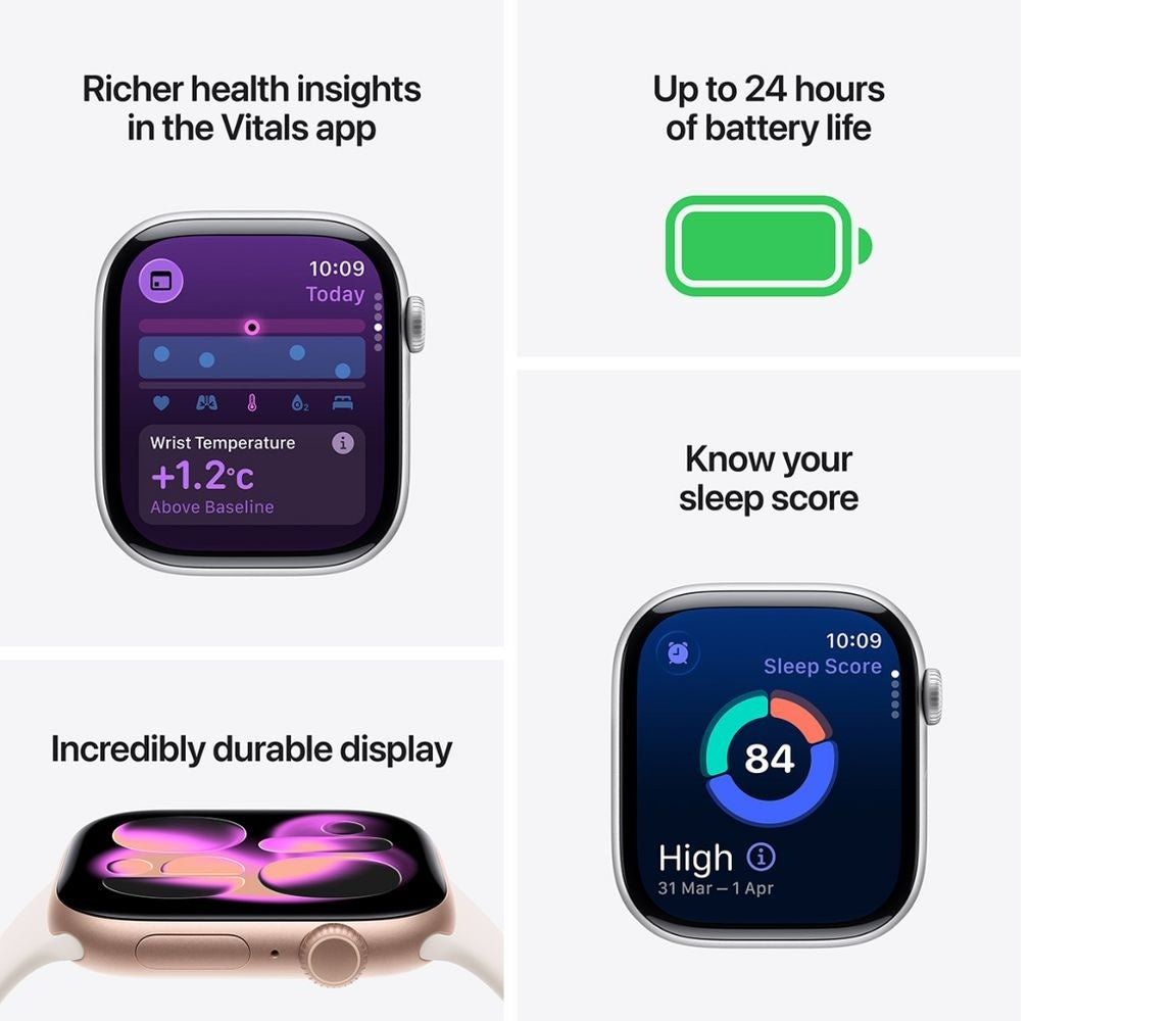 Apple Watch 11 46mm Rose-Gold/Blush (S/M) & Airpods 4 with ANC Power Bundle