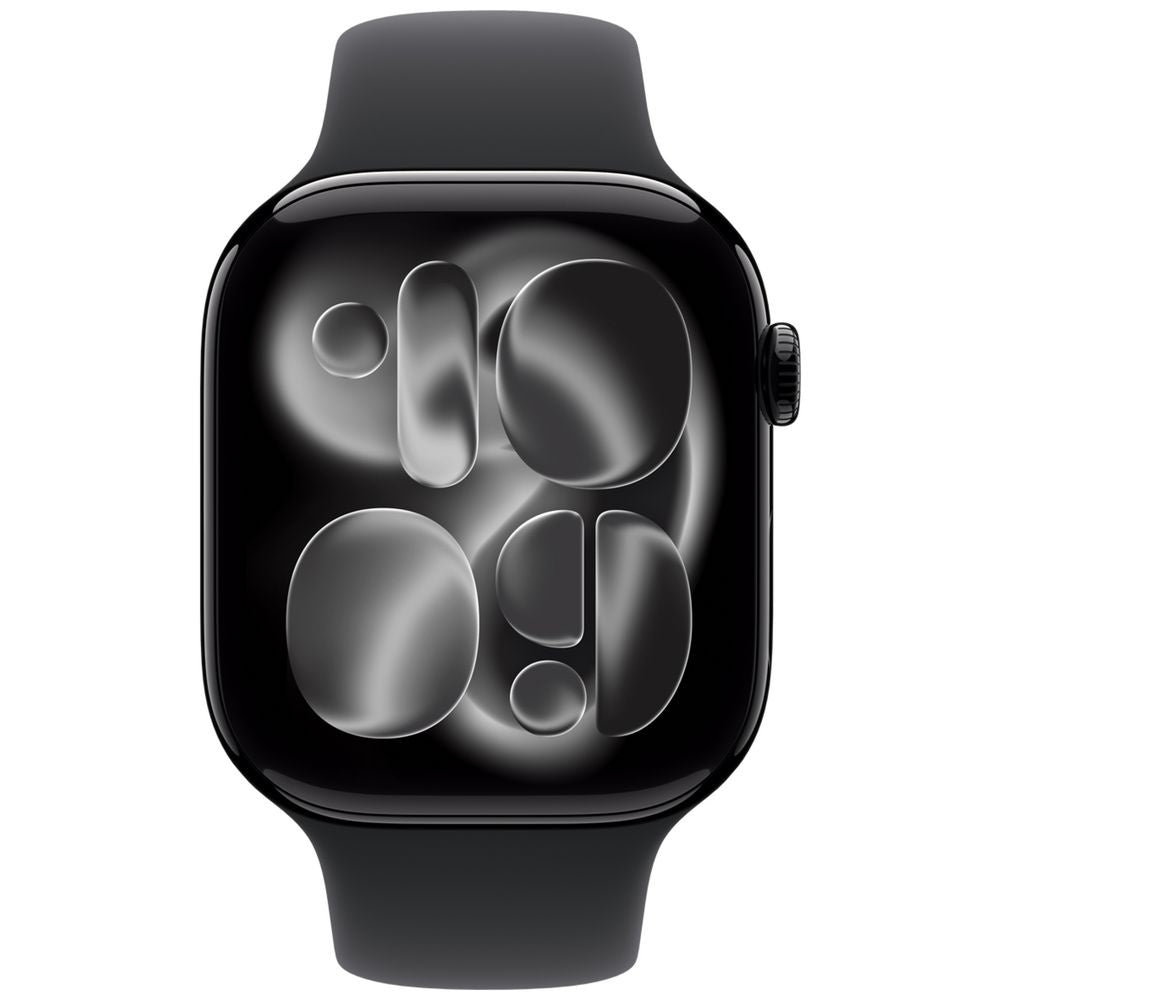 Apple Watch 11 Jet Black Cellular 42mm aluminium case (M/L) with Black Sport Band