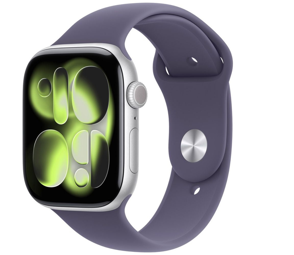 Apple Watch 11 46mm Silver-Purple Fog (M/L) & Airpods 4 with ANC Power Bundle
