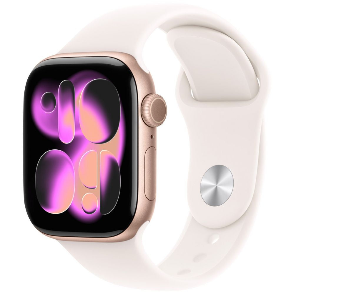 Apple Watch 11 46mm Rose-Gold/Blush (S/M) & Airpods 4 with ANC Power Bundle