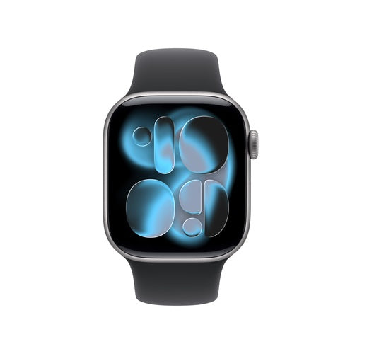 Apple Watch 11 Space grey 42mm aluminium case (M/L) with Black Sport Band