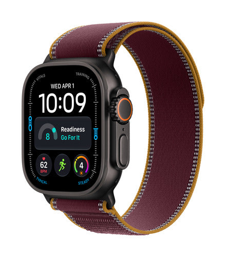 Apple Watch Ultra 4 49mm GPS+Cellular Black Titanium with Burgundy Trail Loop (S/M)