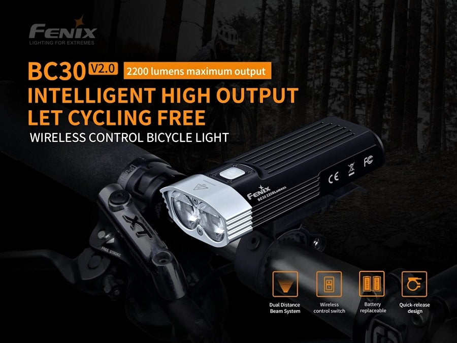 Fenix BC30 V2.0 Bike Light With Free BC05R V2.0 Rear Light