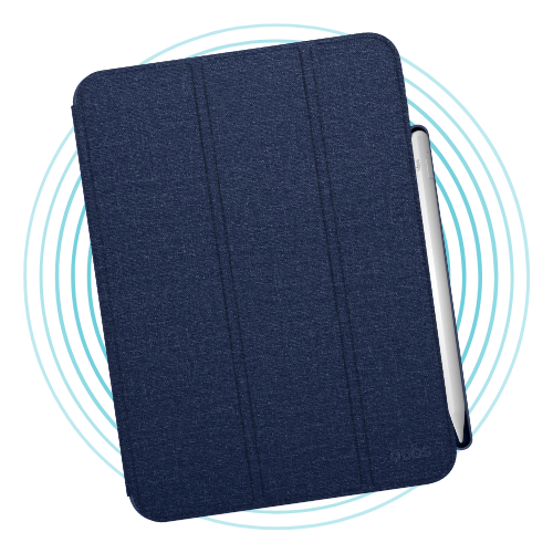 QDOS Clear Blue Case + HDEW Flow Stylus Bundle (iPad A16)