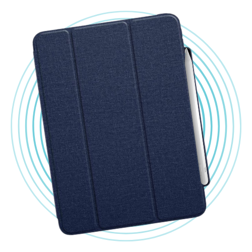 QDOS Clear Blue Case + HDEW Flow Stylus Bundle (iPad Air 11")