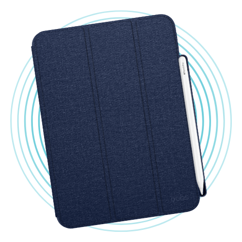 QDOS Clear Blue Case + Apple Pencil Pro Bundle (iPad A16)