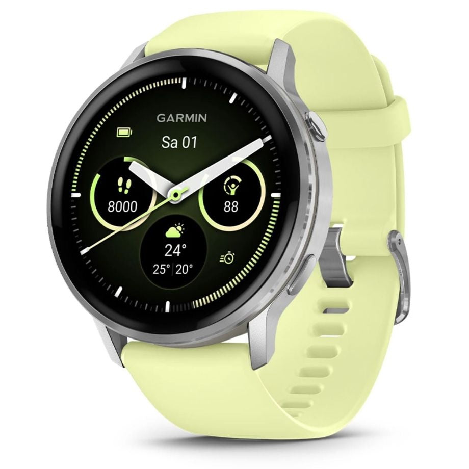 Garmin Venu 4 45mm Smartwatch Silver with Citron Silicon Band
