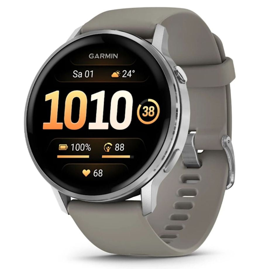 Garmin Venu 4 45mm Smartwatch Silver with Silver Grey Silicon Band