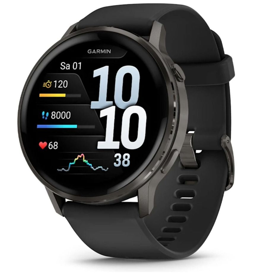 Garmin Venu 4 45mm Smartwatch Slate with Black Silicon Band