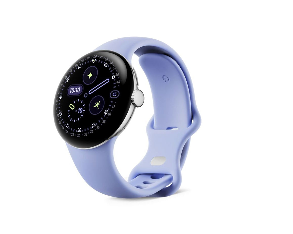 Google Pixel Watch 4 Wifi 41mm Polished Silver Aluminium Case/Iris Active Band