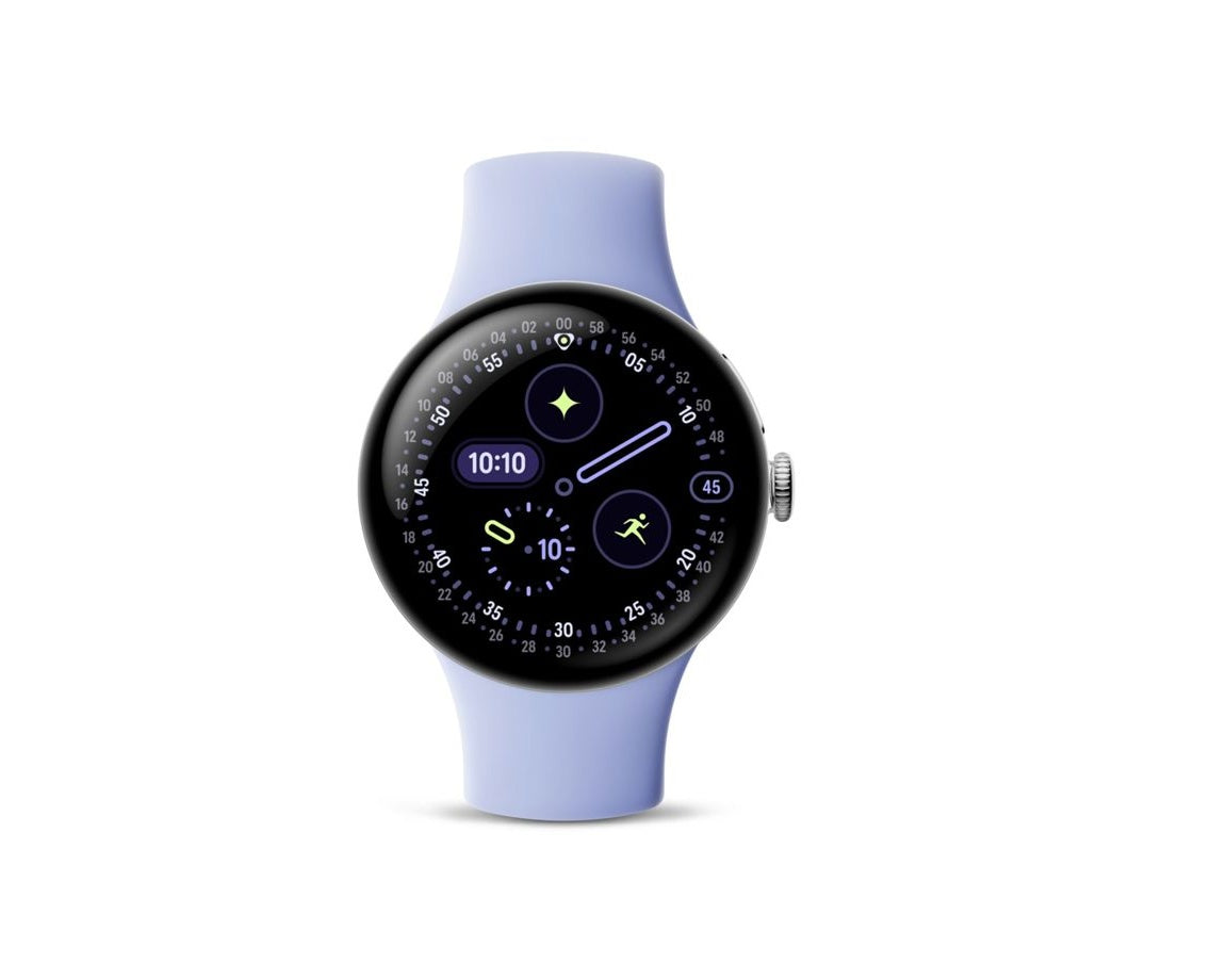 Google Pixel Watch 4 Wifi 41mm Polished Silver Aluminium Case/Iris Active Band