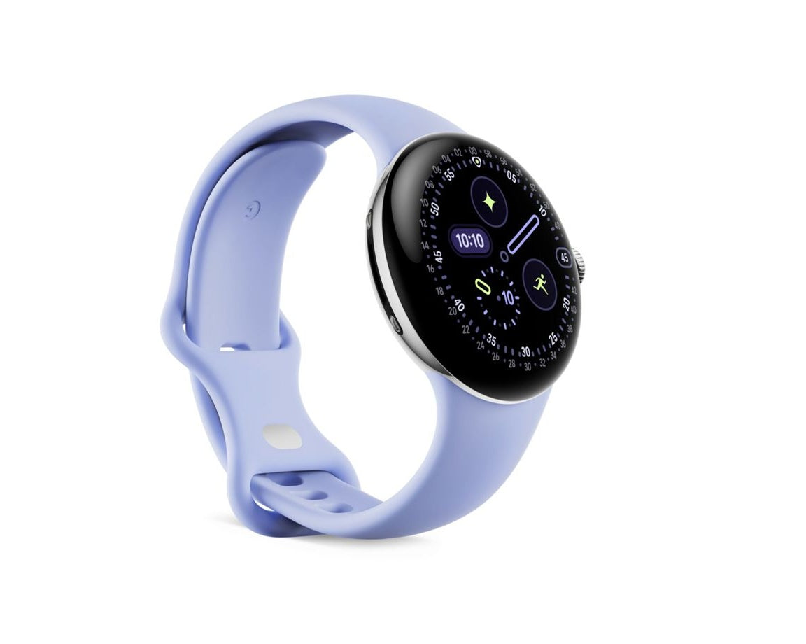 Google Pixel Watch 4 Wifi 41mm Polished Silver Aluminium Case/Iris Active Band