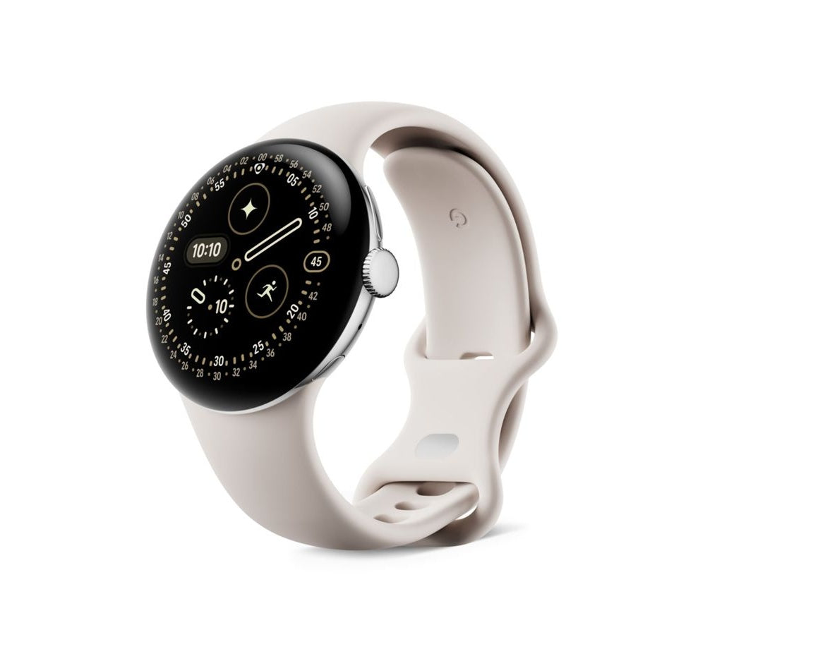 Google Pixel Watch 4 Wifi 45mm Polished Silver/Porcelain Active Band