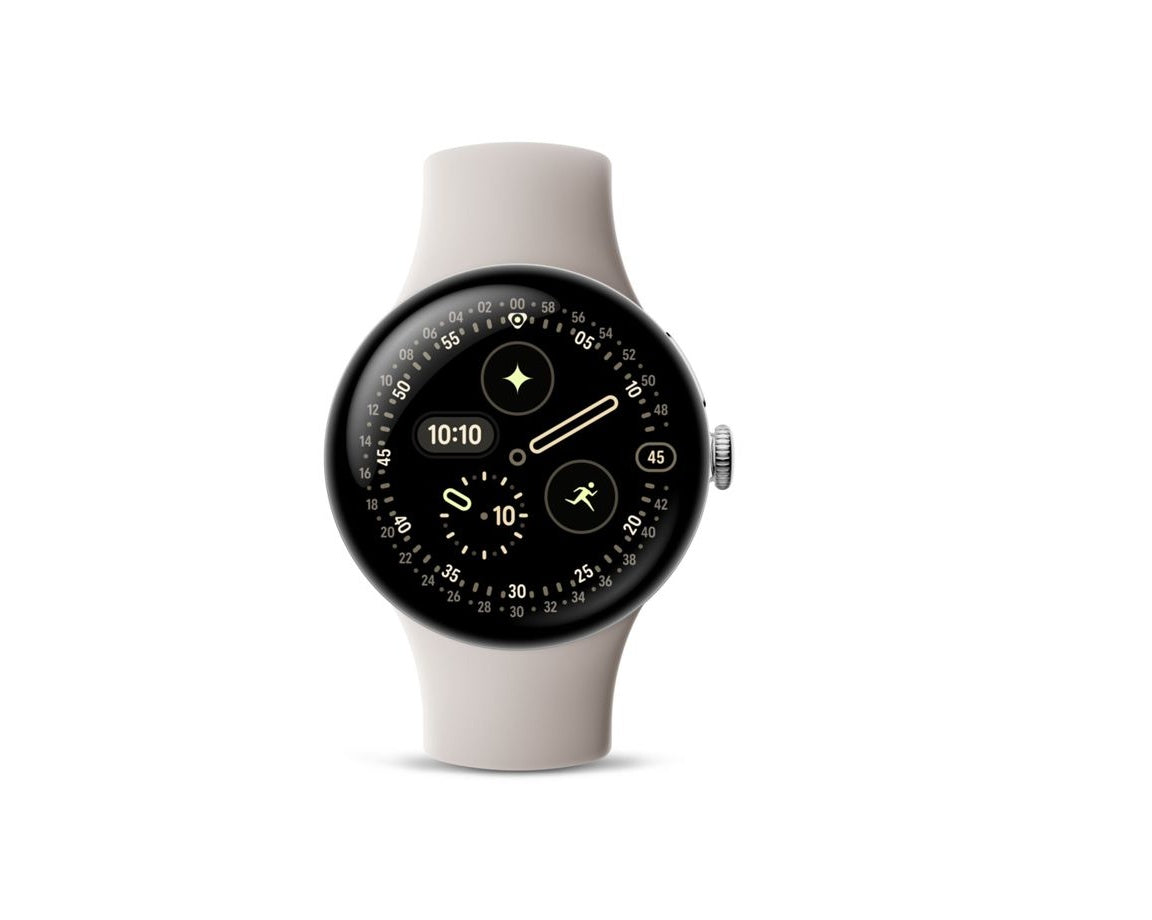 Google Pixel Watch 4 Wifi 45mm Polished Silver/Porcelain Active Band