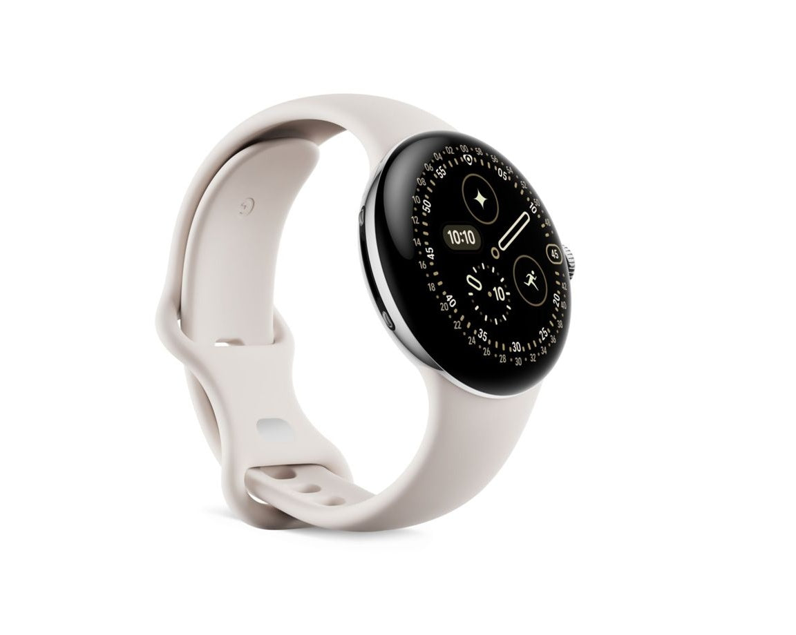 Google Pixel Watch 4 Wifi 45mm Polished Silver/Porcelain Active Band