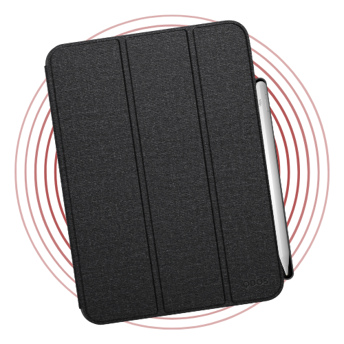 QDOS Clear Grey Case + HDEW Flow Stylus Bundle (iPad A16)