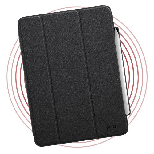 QDOS Clear Grey Case + HDEW Flow Stylus Bundle (iPad Air 11")