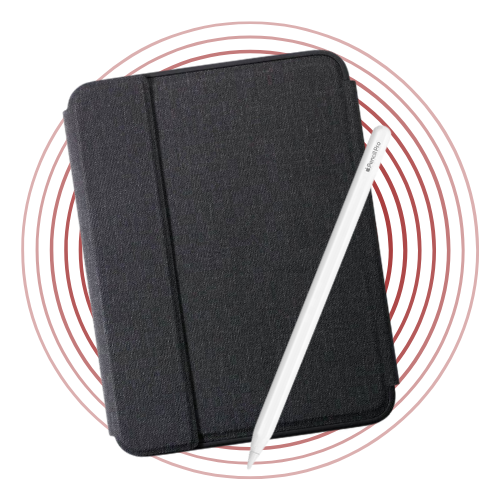 QDOS Charcoal Grey Case + Apple Pencil Pro Bundle (iPad Mini)