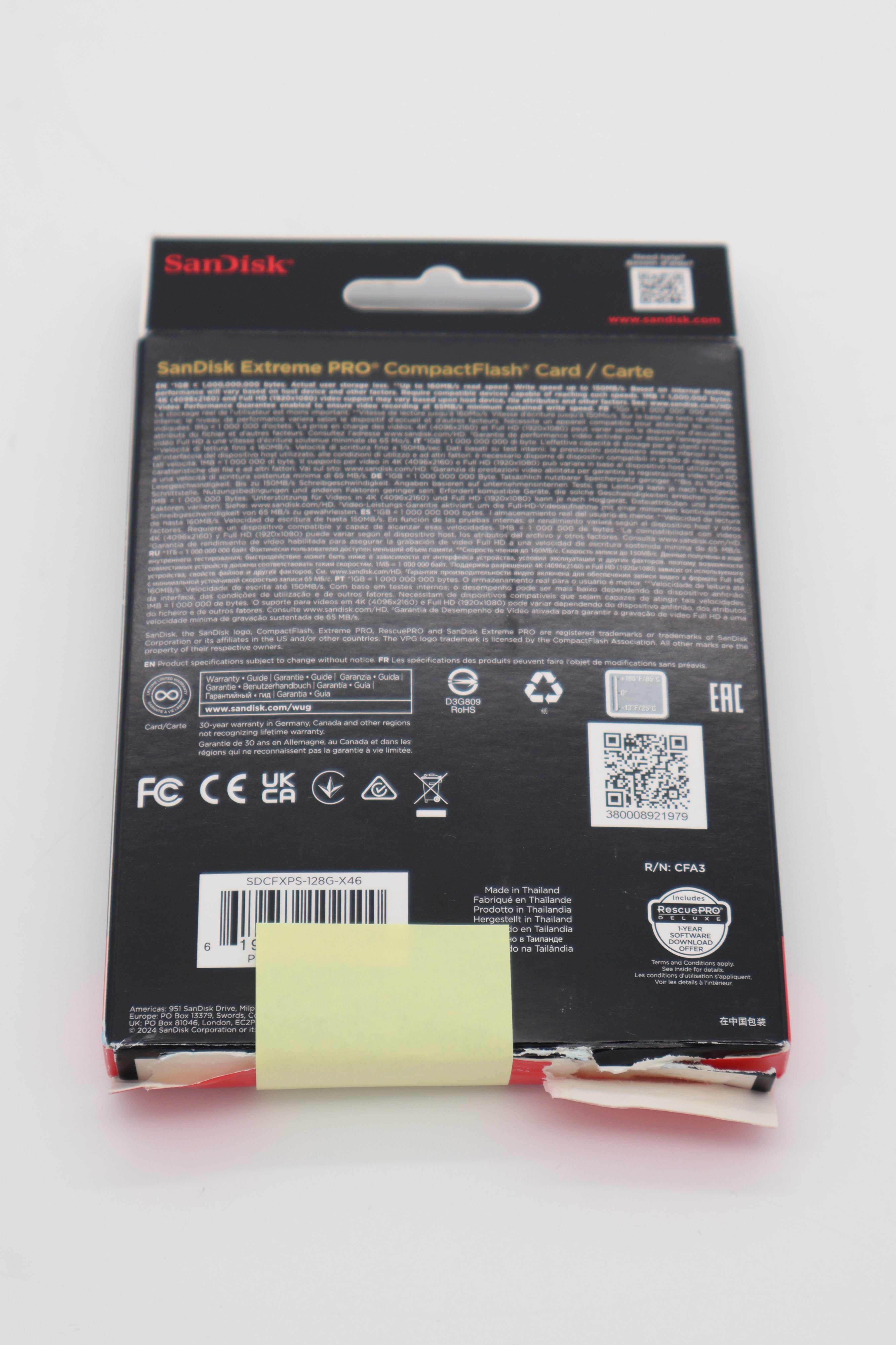 Sandisk 128GB Extreme Pro 160MB/s CF (Open Box)