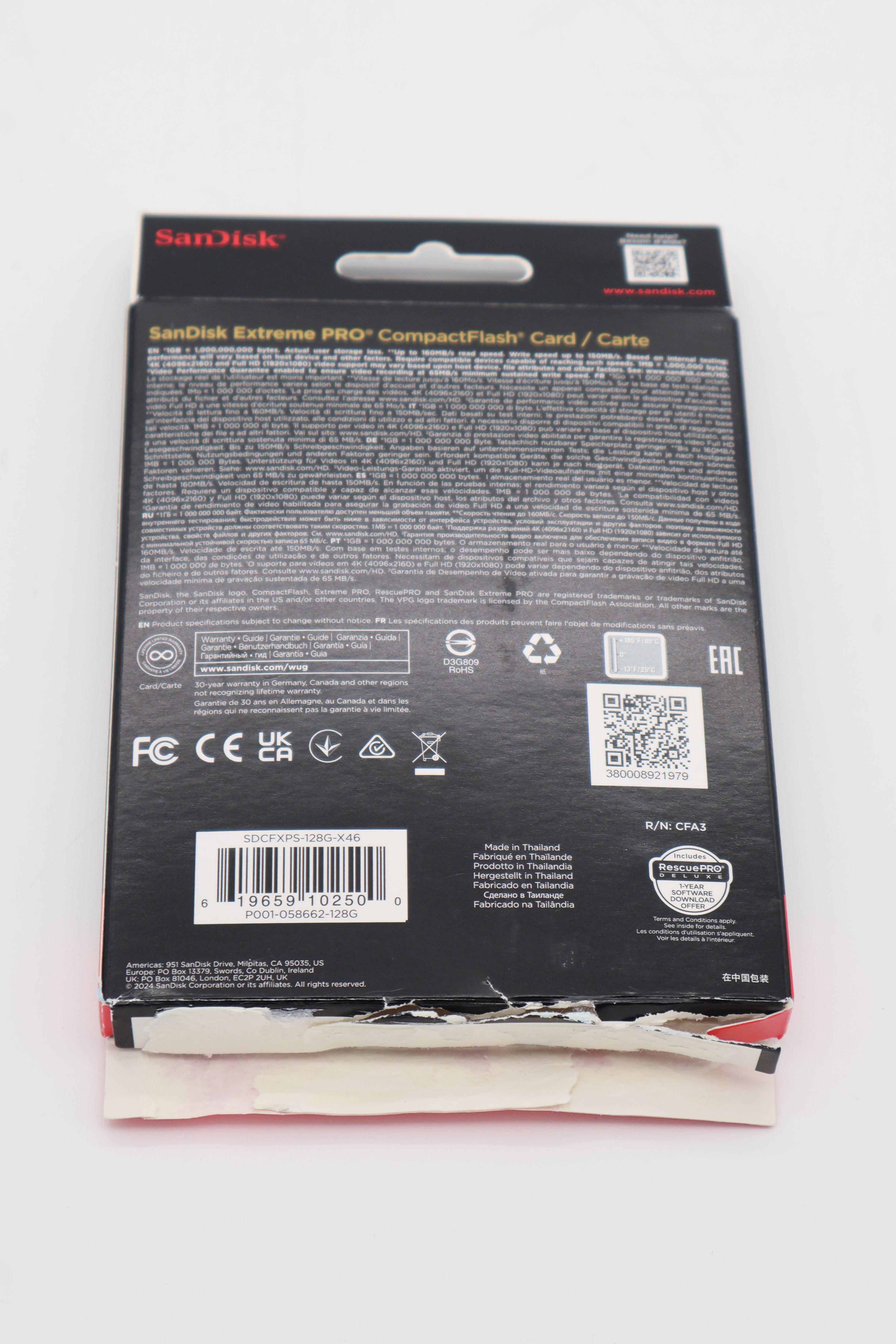 Sandisk 128GB Extreme Pro 160MB/s CF (Open Box)