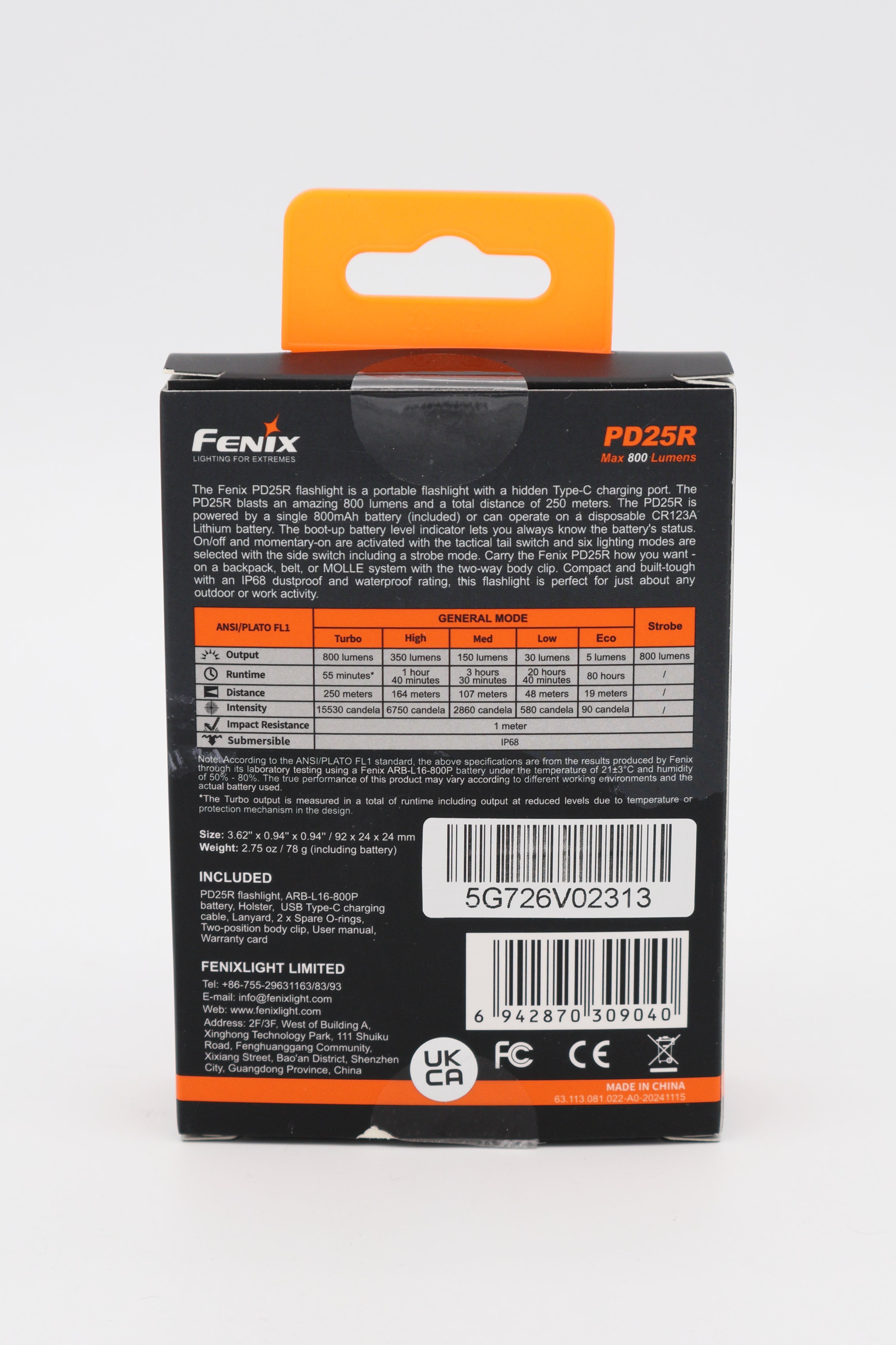 Fenix PD25R Black (Open Box)
