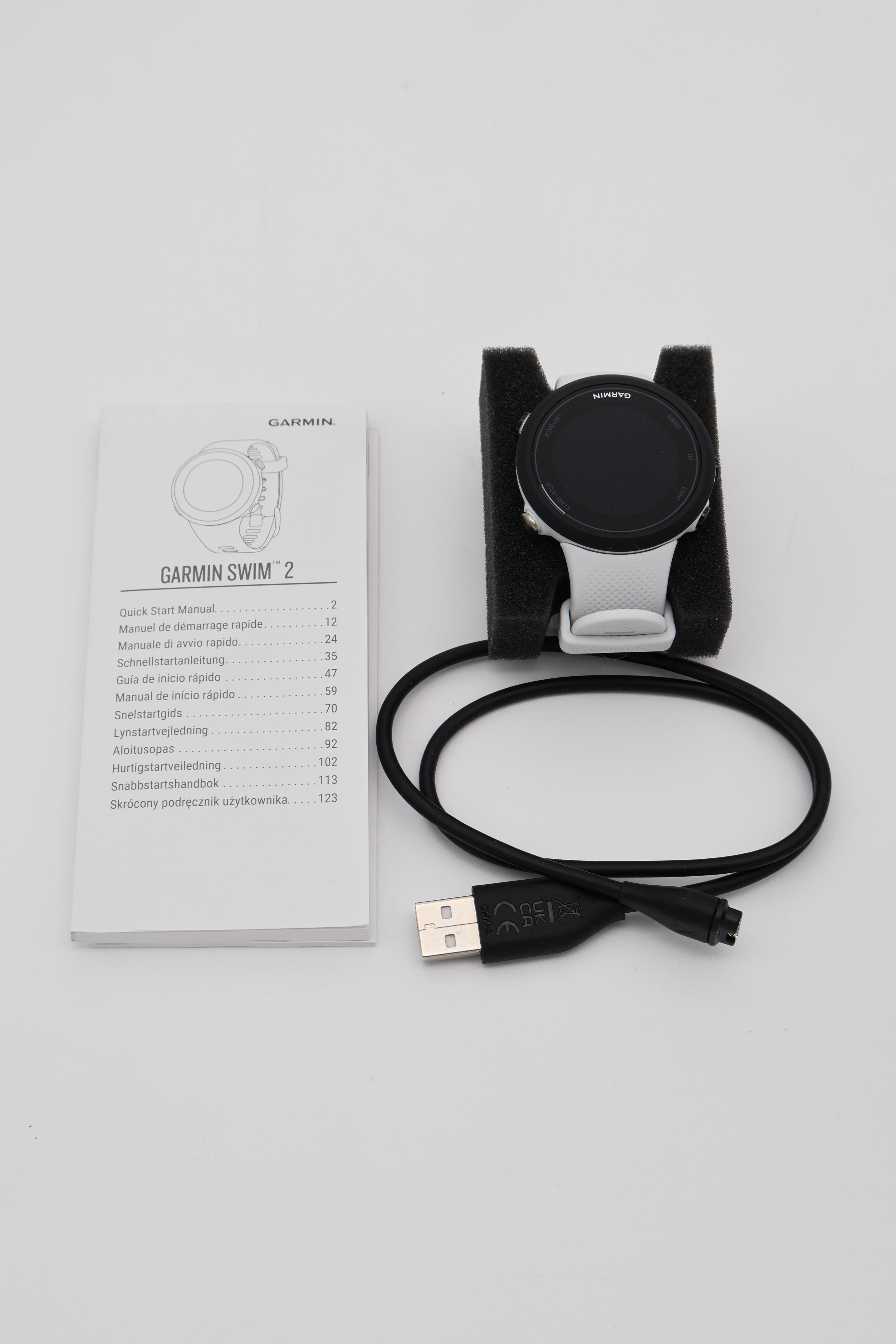 Garmin Swim 2 GPS Watch - Stone White/Silver (Open Box)