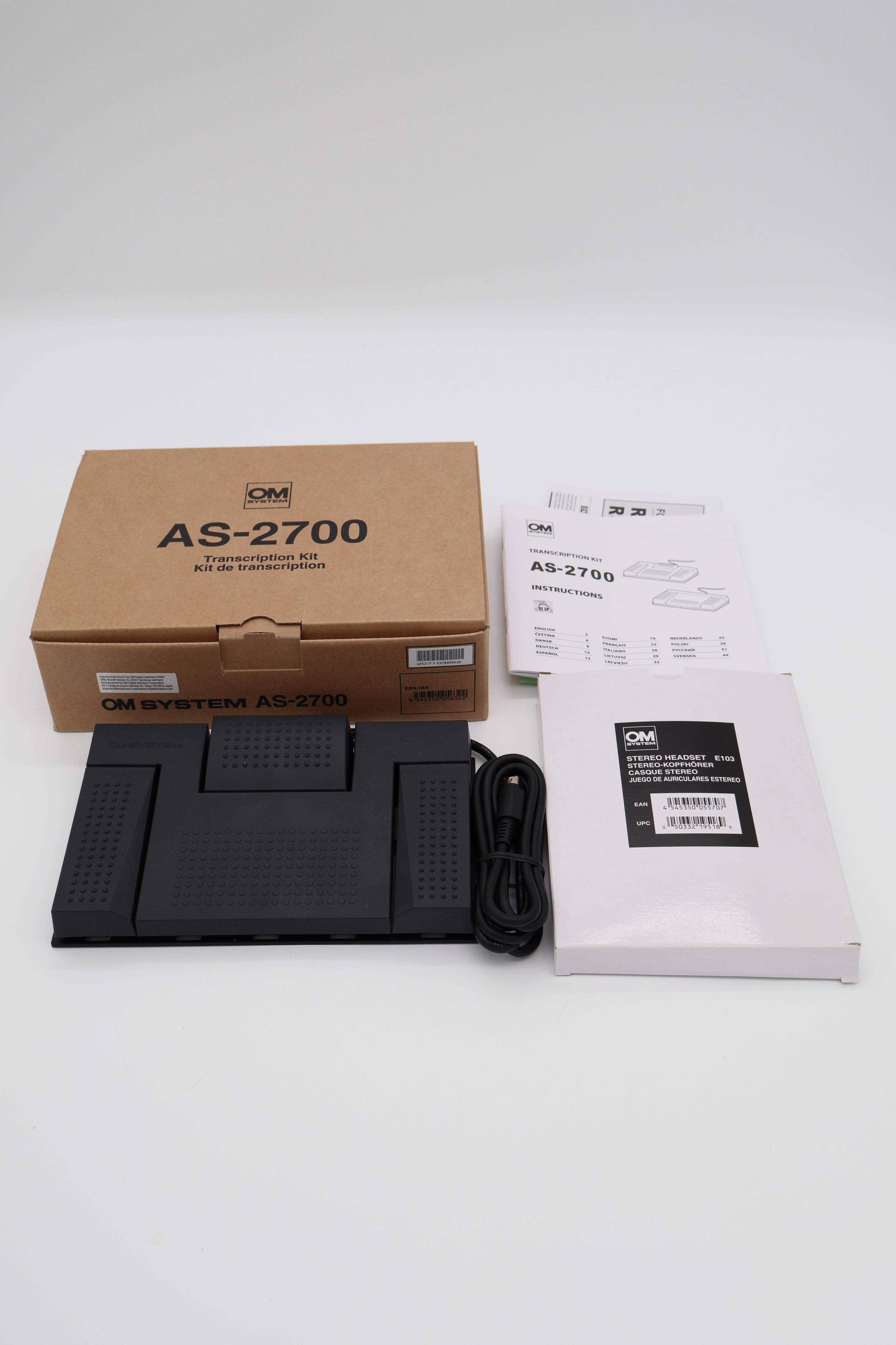 OM SYSTEM AS-2700 Audio Transcription Kit (Open Box)