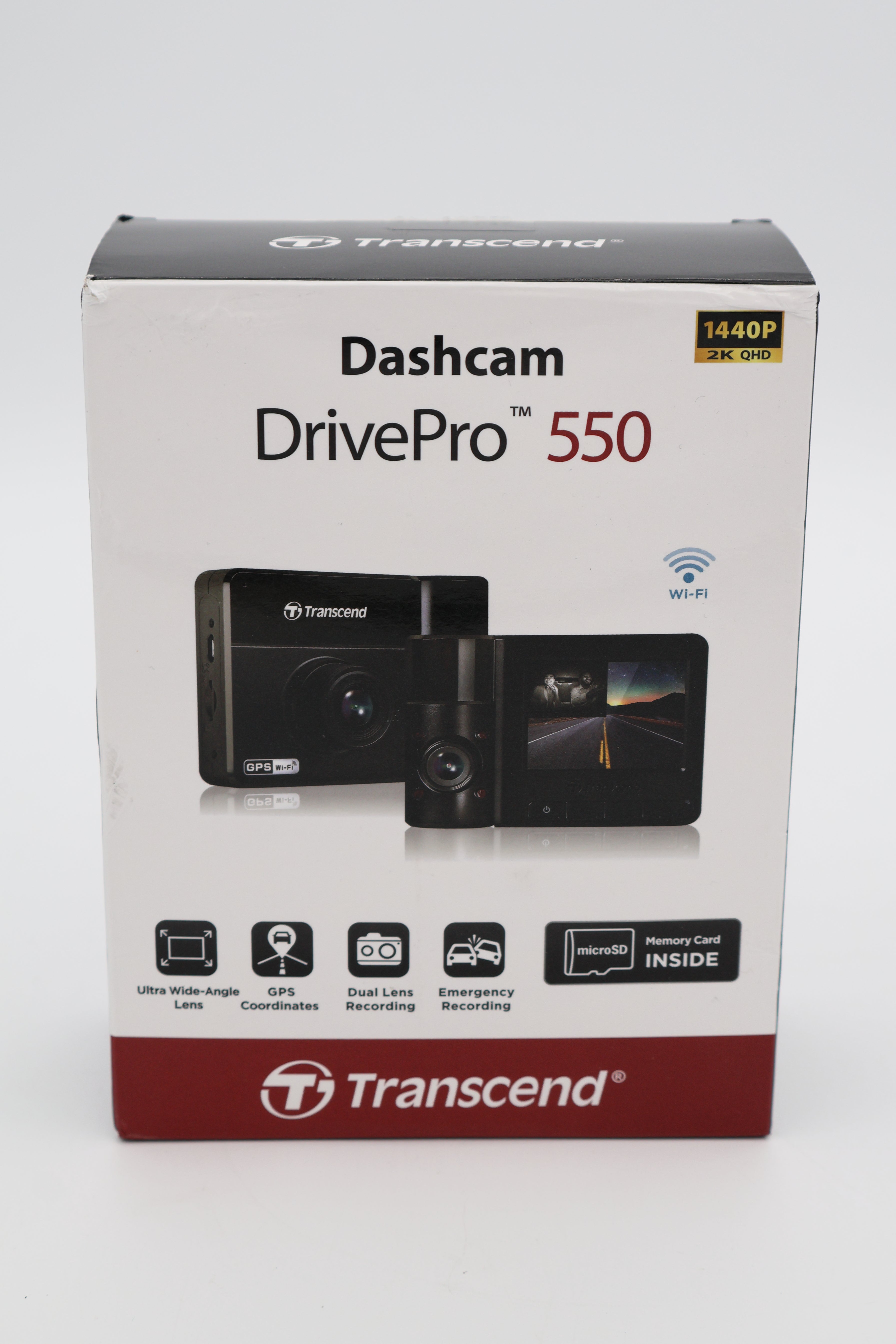 Transcend DrivePro 550 Dual Camera Dash Cam incl. 64GB microSDXC (Open Box)