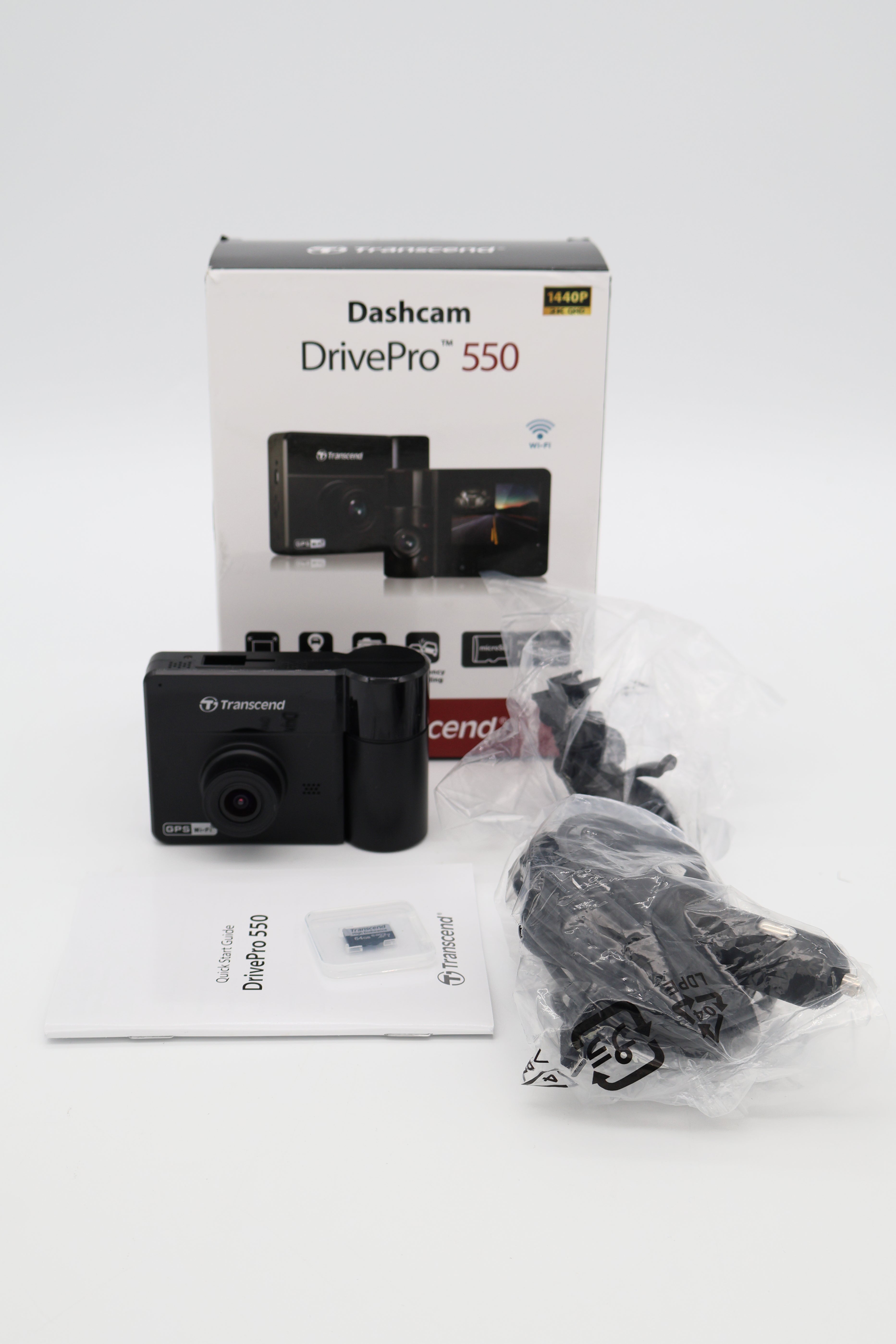 Transcend DrivePro 550 Dual Camera Dash Cam incl. 64GB microSDXC (Open Box)