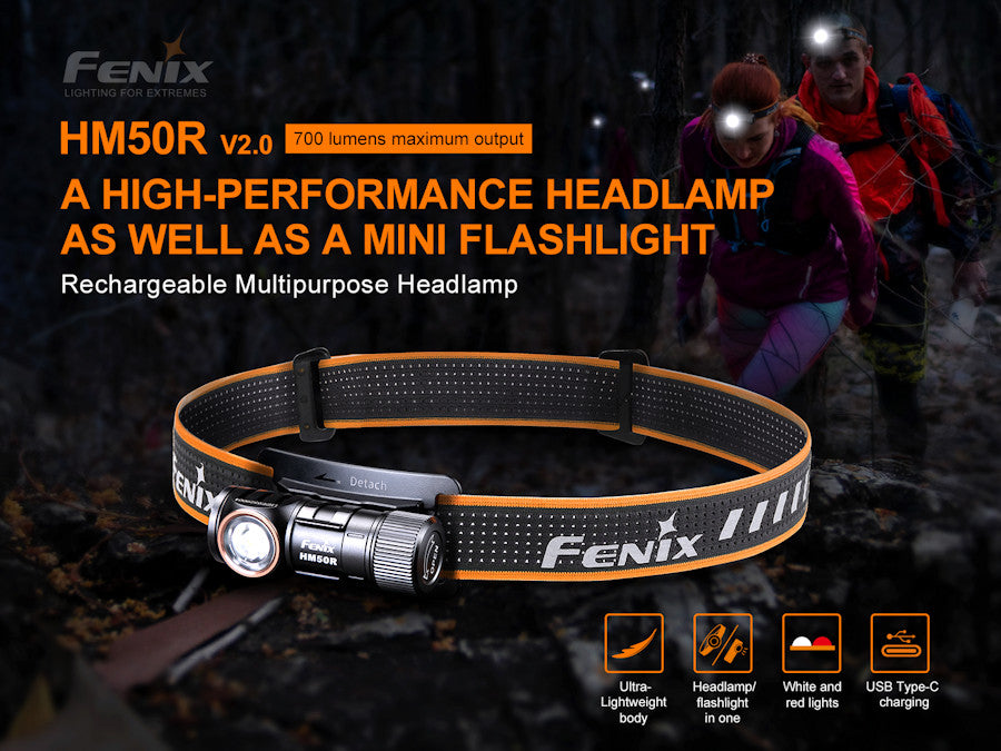 Fenix HM50R V2.0 700 Lumen Mini LED Headlamp