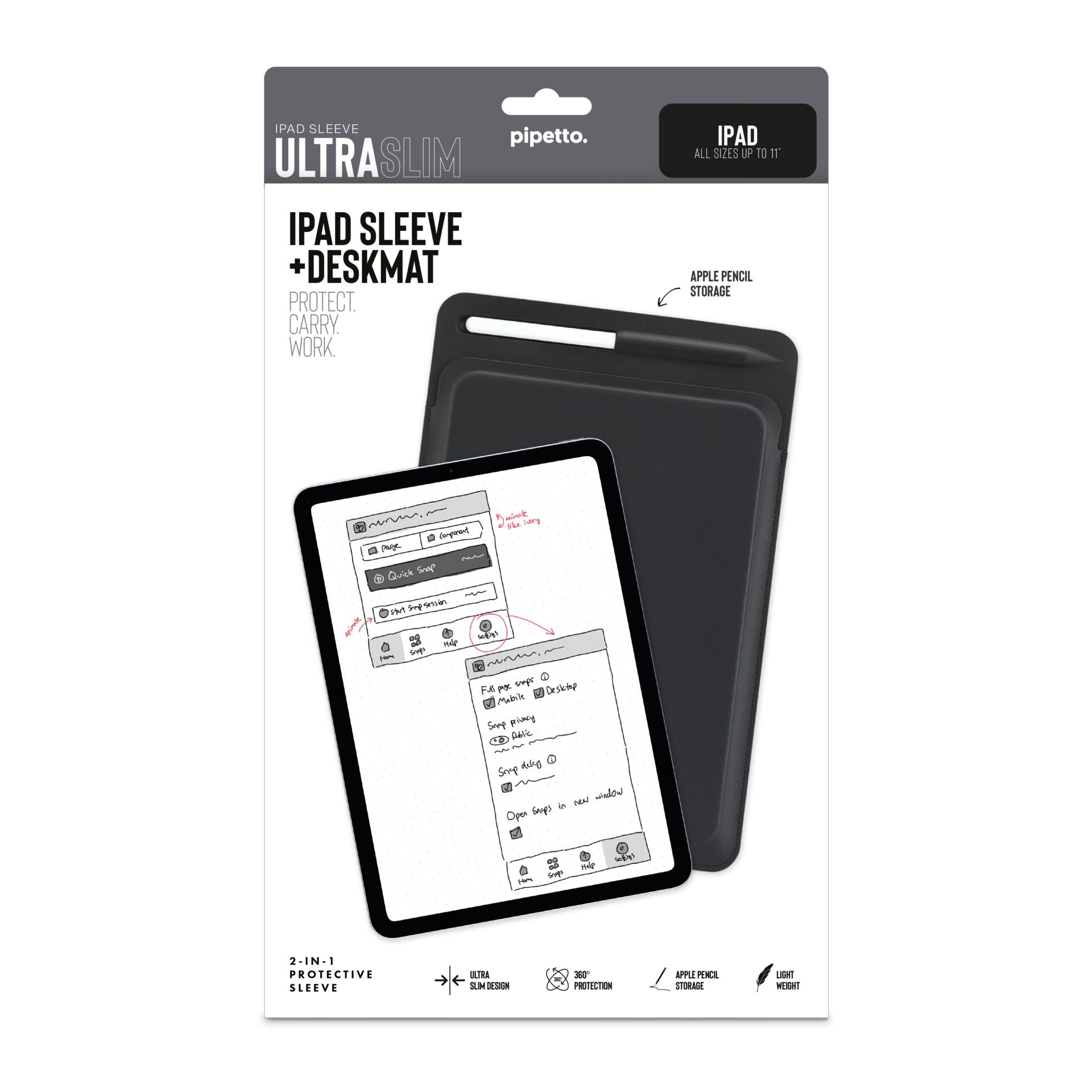 Pipetto Premium Ultra Slim Sleeve iPad Folio