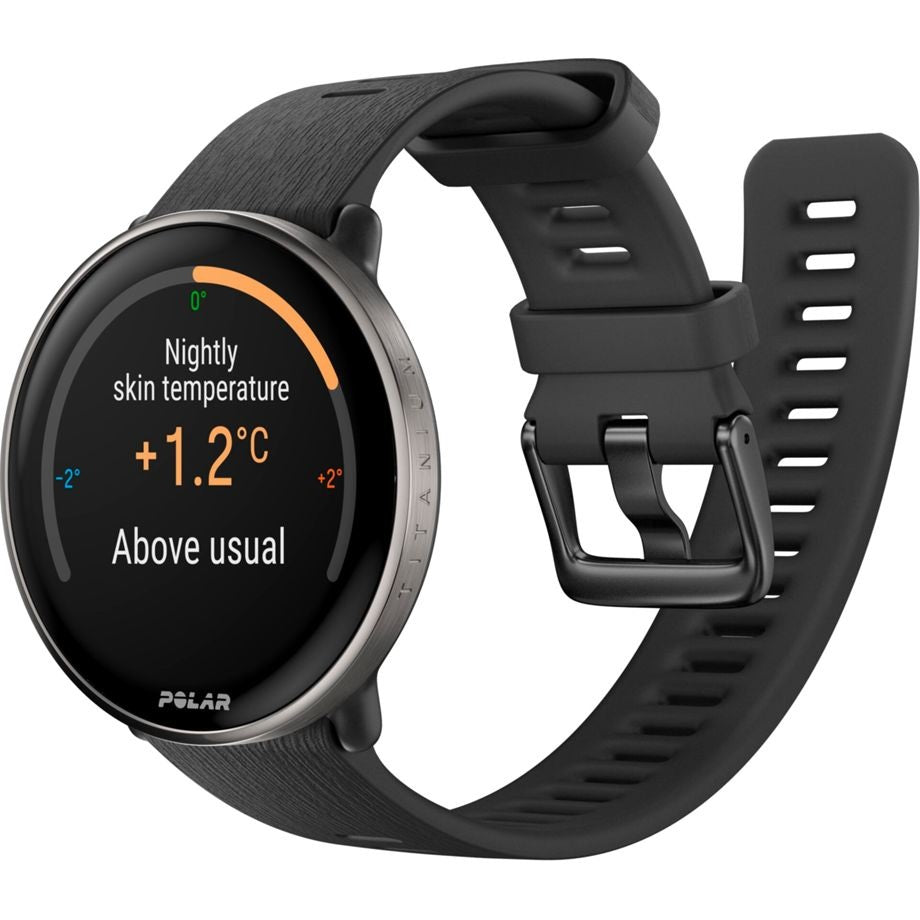 Polar Ignite 3 Titanium Silicone Band - Black