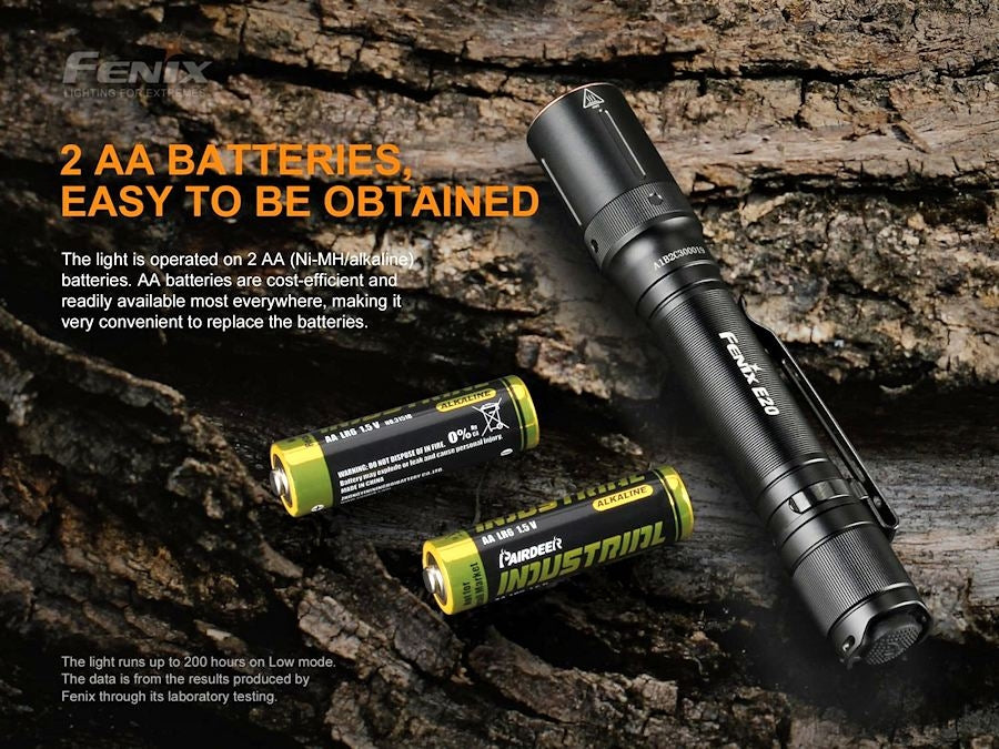 Fenix E20 V2.0 350 Max lumen output Torch