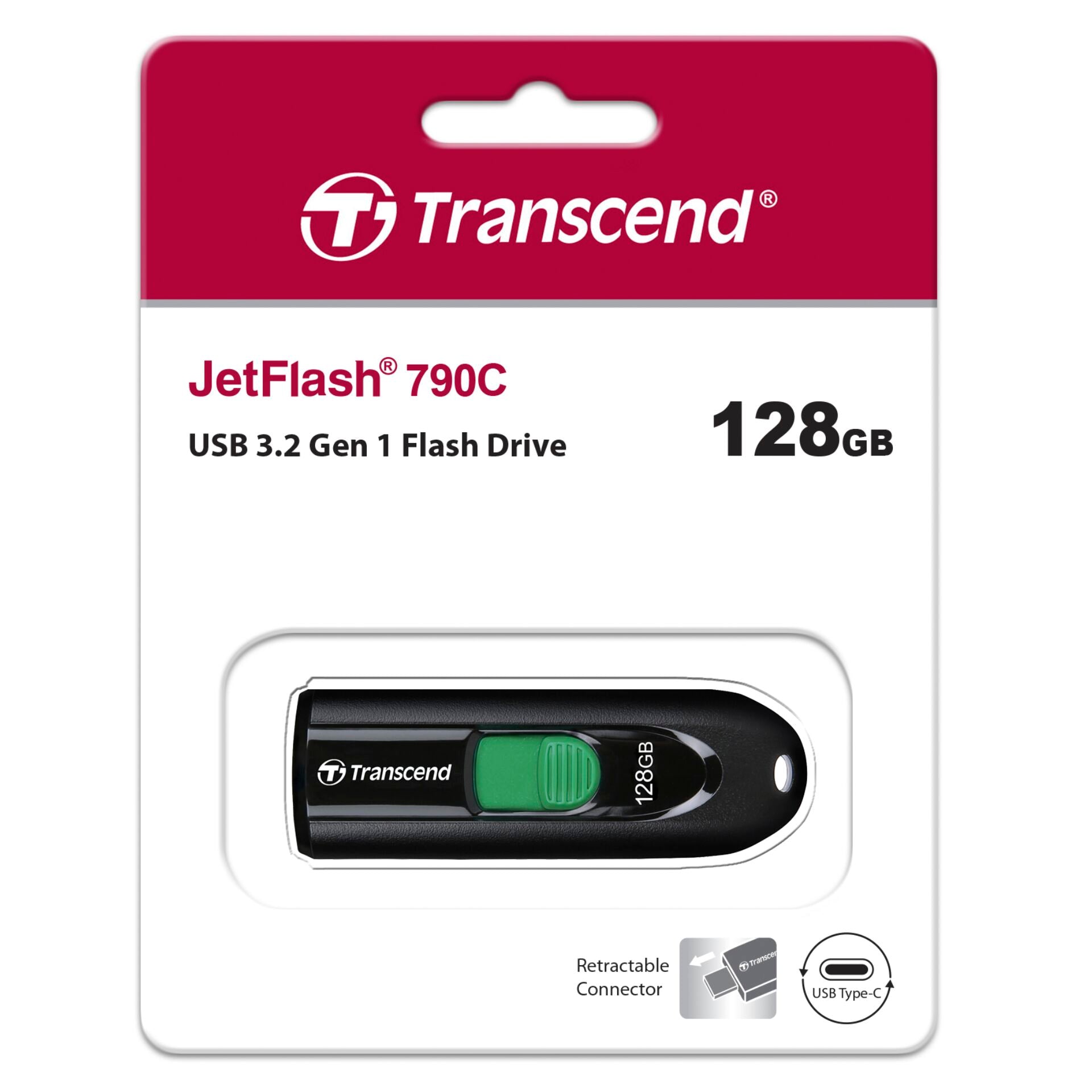 Transcend JetFlash 790 128GB USB-C 3.2 Flash Drive
