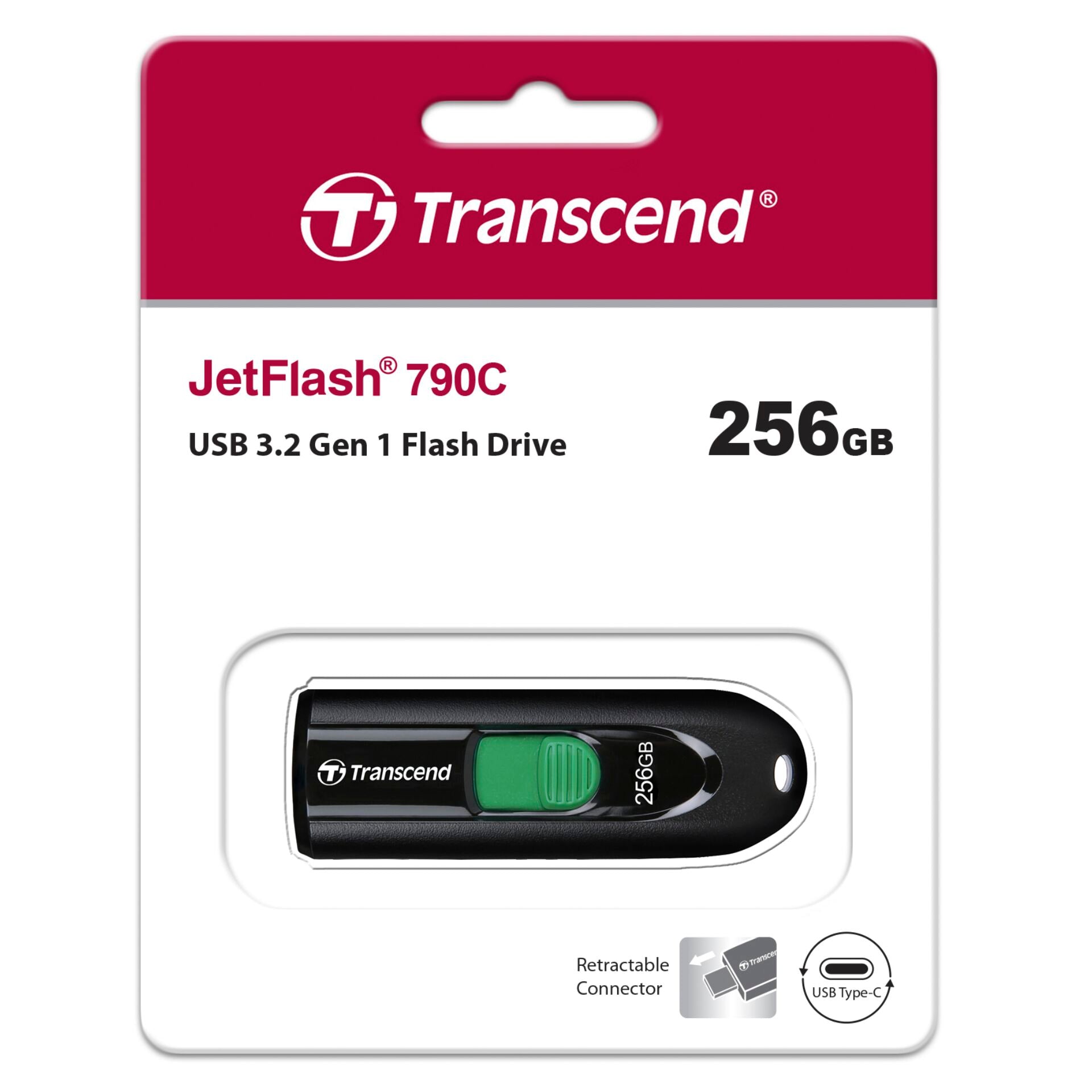 Transcend JetFlash 790 256GB USB-C 3.2 Flash Drive