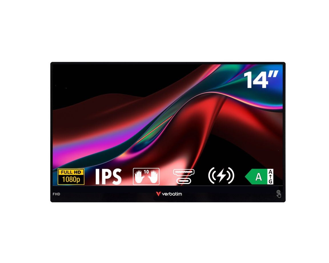 Verbatim Portable Touch Monitor 14 inch powerbank Light Series