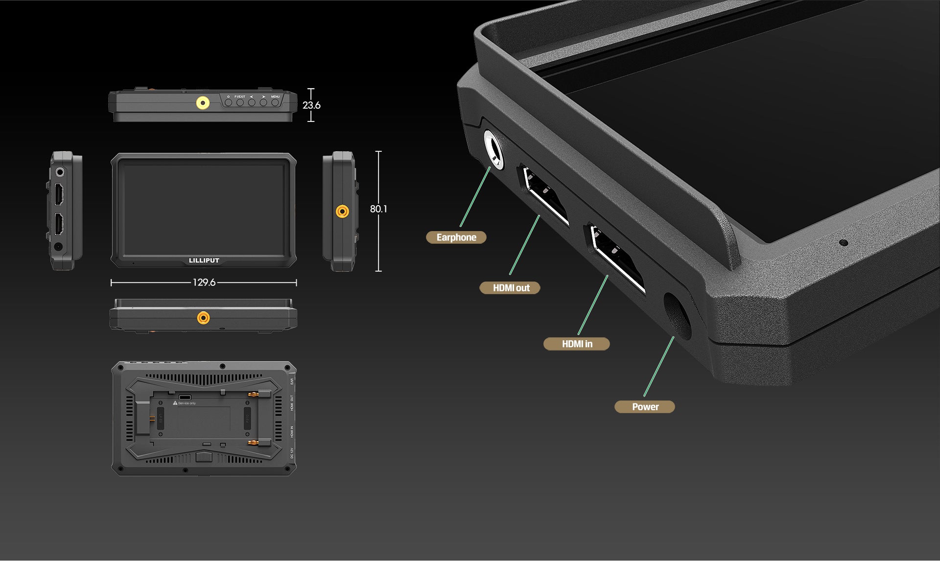 Lilliput A5 - 5" 4K HDMI Field Monitor