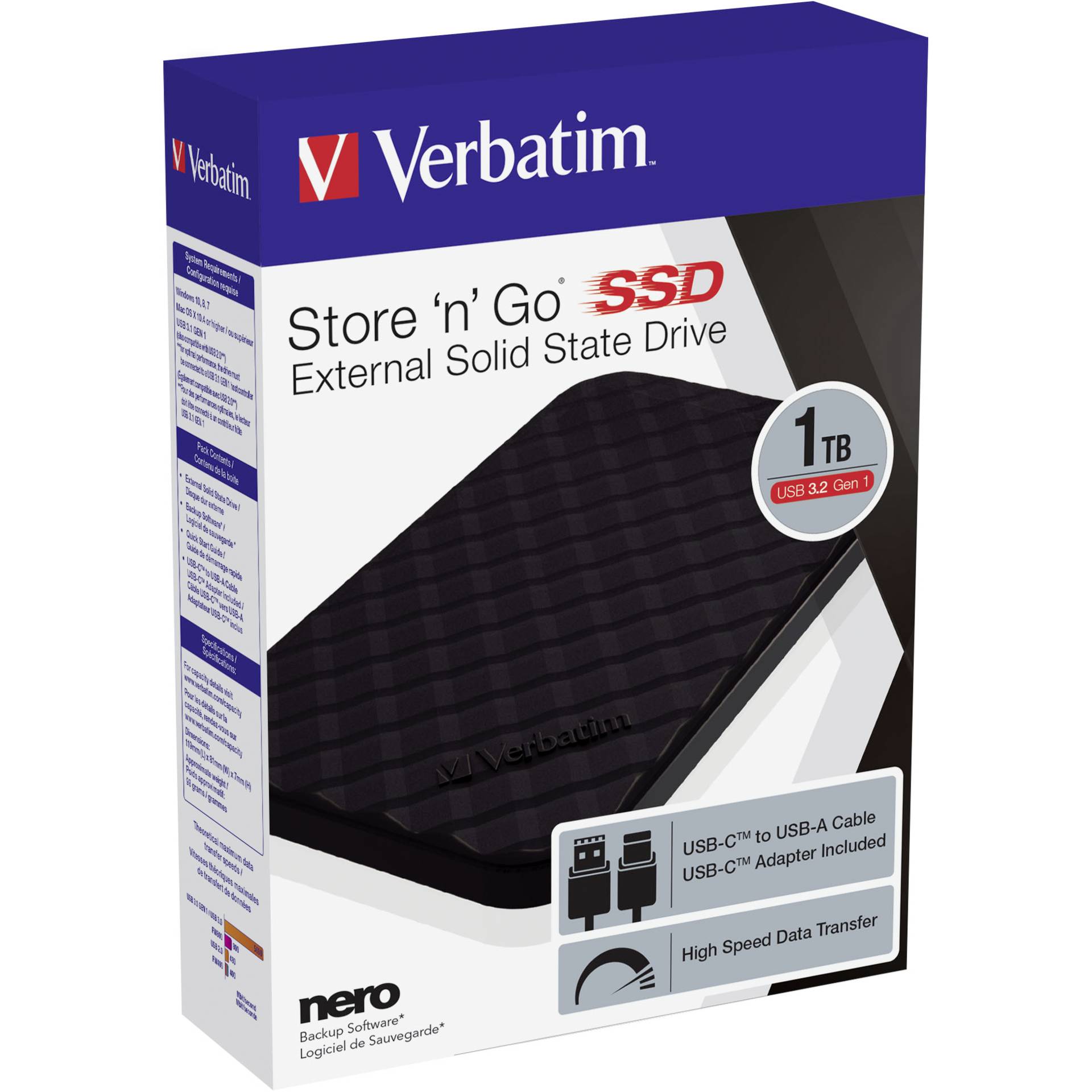 Verbatim Store 'n' Go 1TB Portable SSD USB 3.2