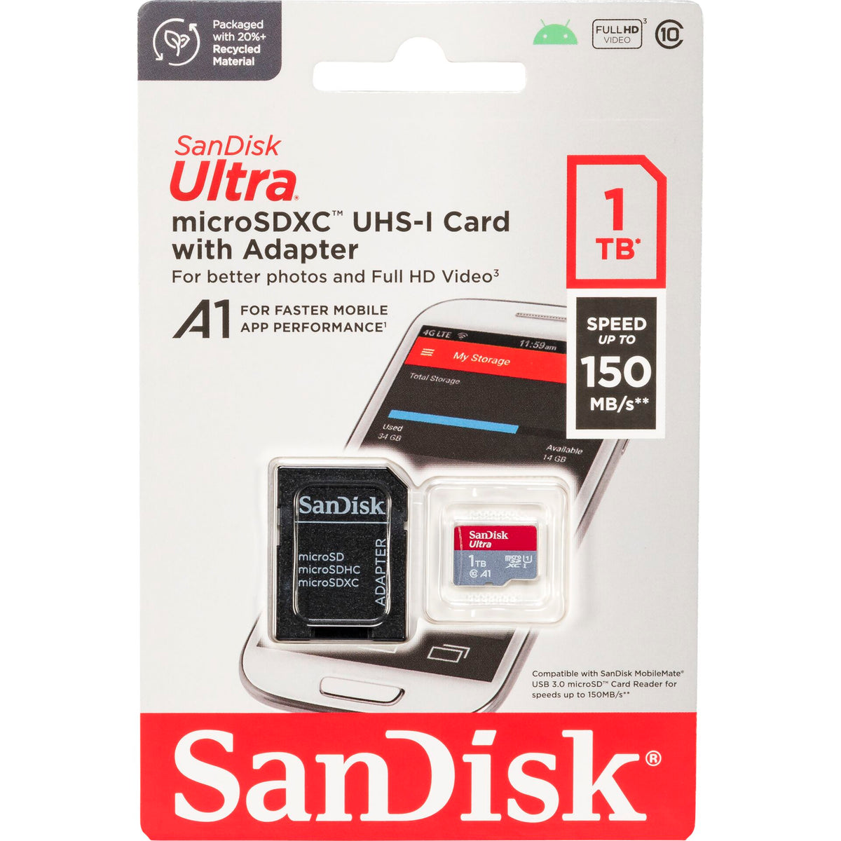 SanDisk Ultra microSDXC A1 1TB 150MB/s with Adapter