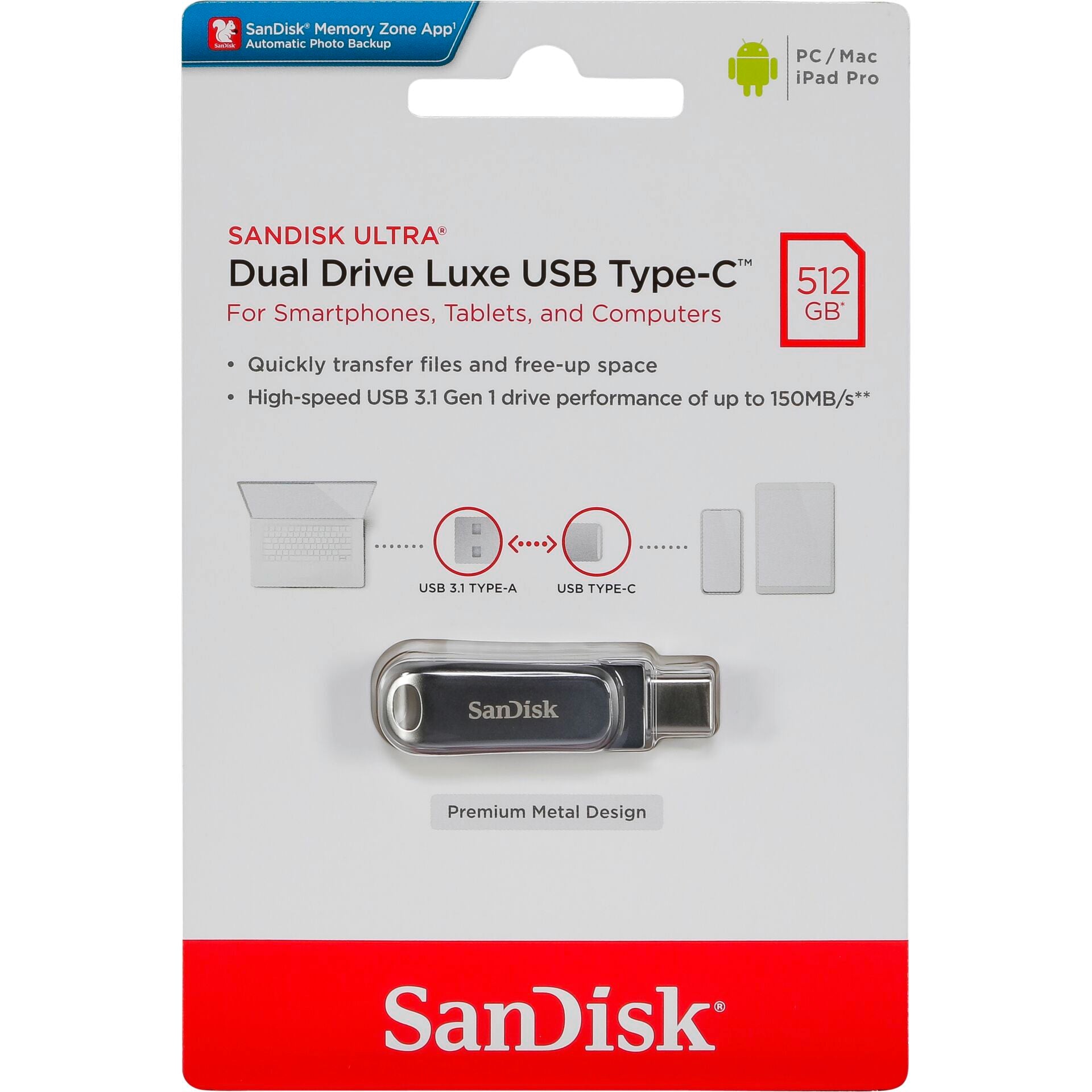 SanDisk Ultra Dual Drive Luxe 512GB USB Type-C