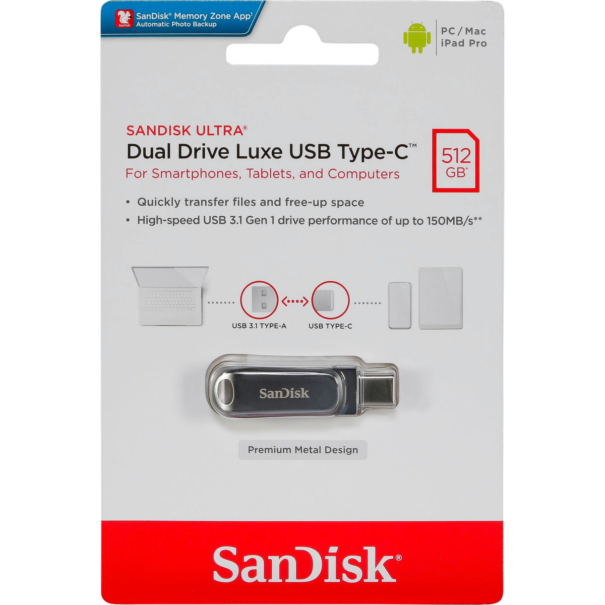 SanDisk Ultra Dual Drive Luxe 512GB USB Type-C